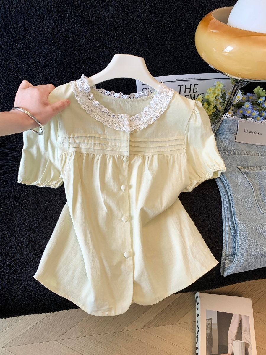 Summer Sweet Fresh Lace Trim Top for Women - Style 5b23dc