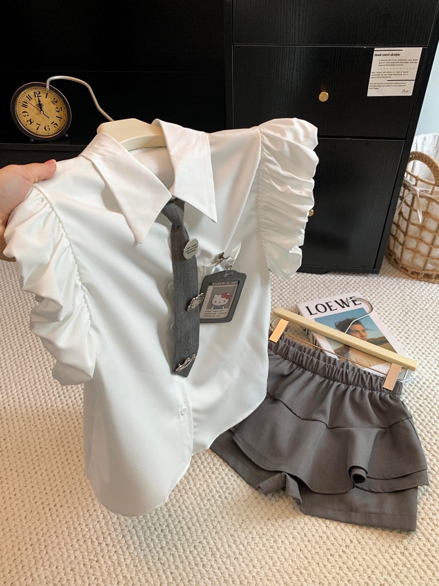 Preppy JK Uniform Two-Piece Set Short Sleeve Shirt and Pleated Skirt Summer 2026