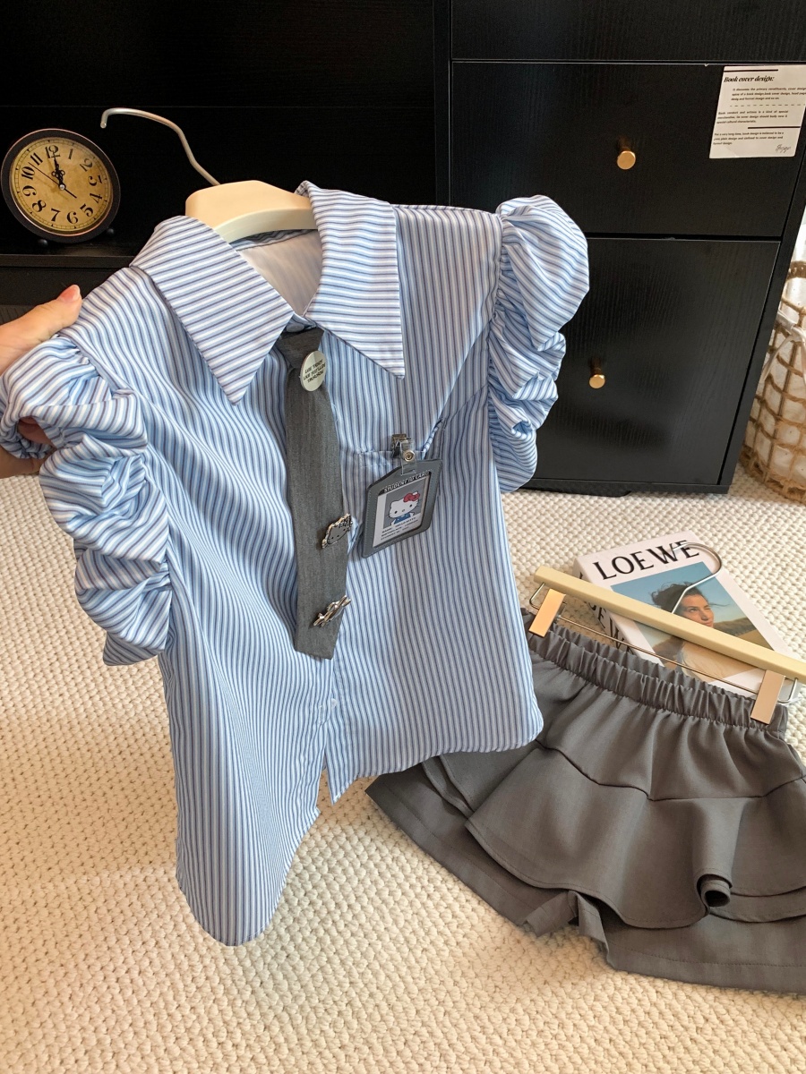 Preppy JK Uniform Two-Piece Set Short Sleeve Shirt and Pleated Skirt Summer 2026 - Image 2