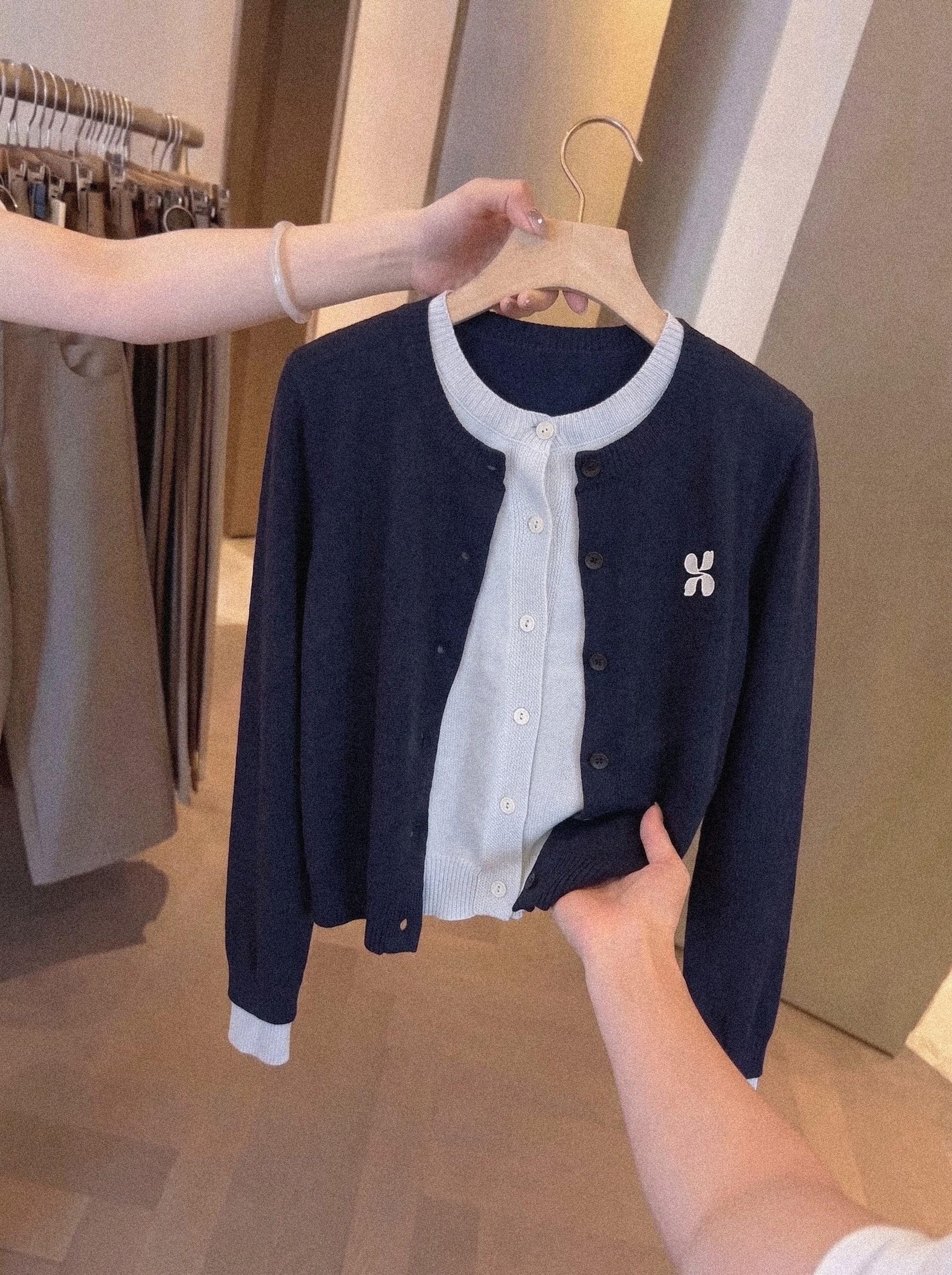 Korean Style Layered Look Knit Cardigan for Women Fall Winter New Elegant Age-Defying Top - Image 4