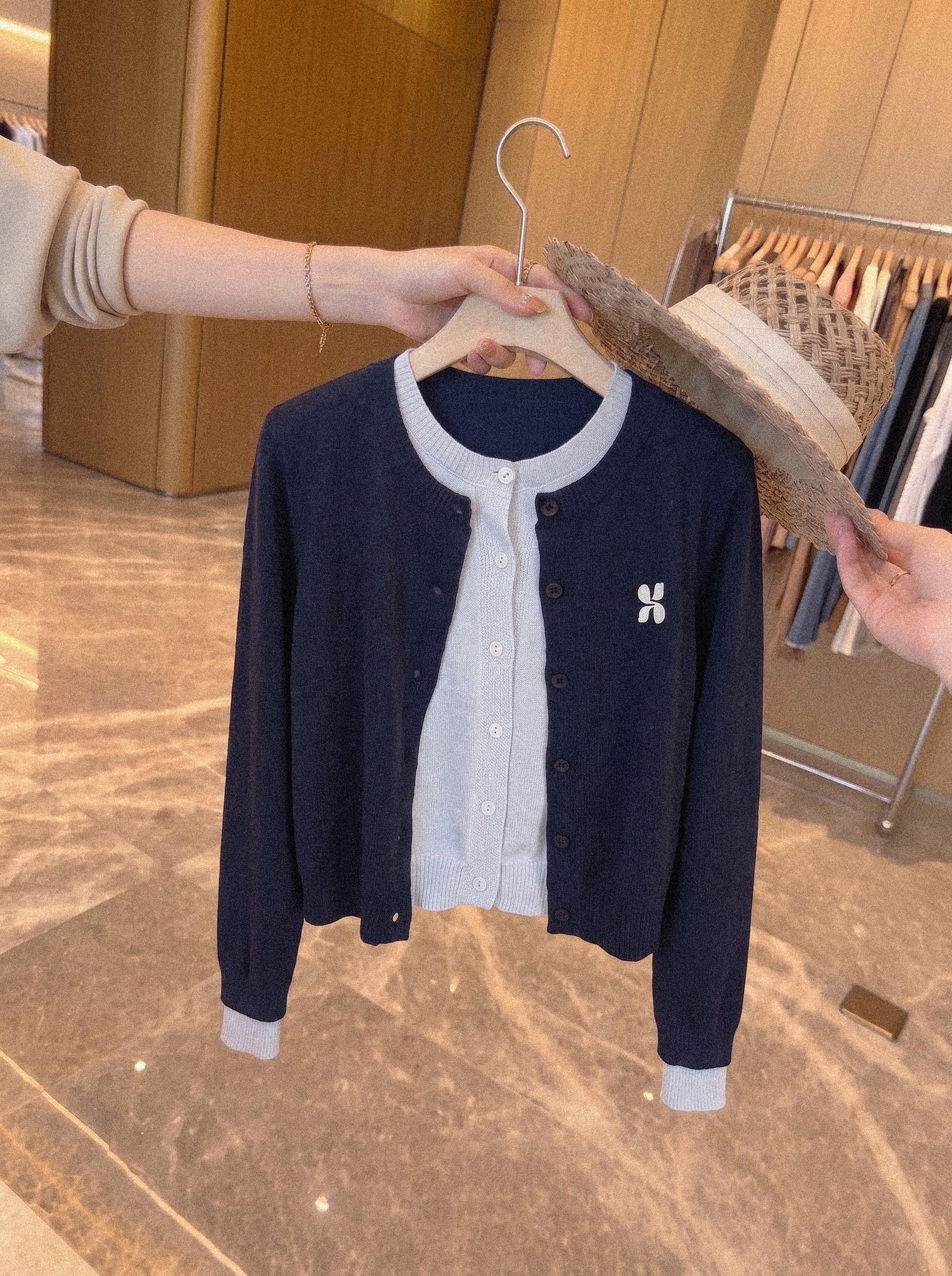 Korean Style Layered Look Knit Cardigan for Women Fall Winter New Elegant Age-Defying Top - Image 2