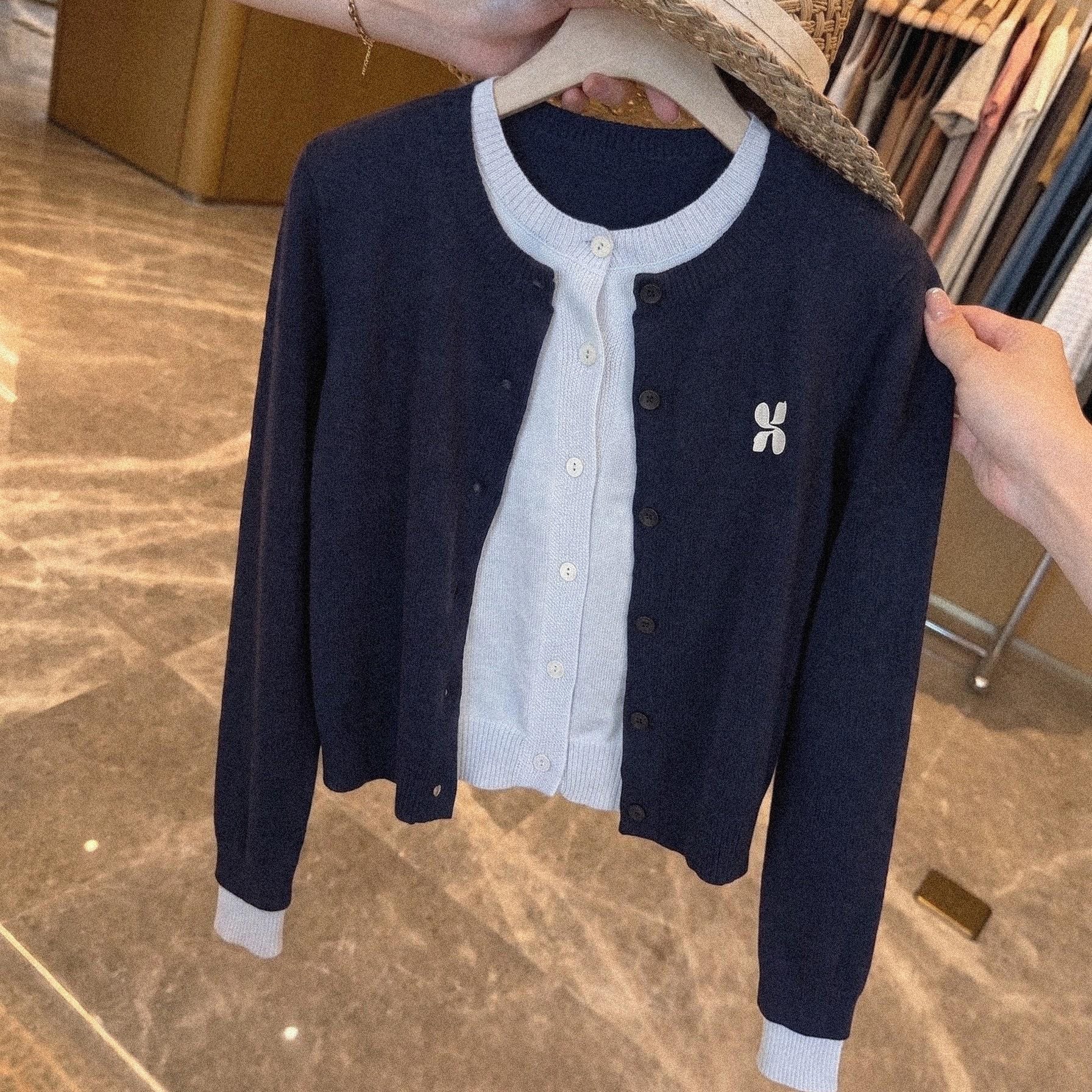 Korean Style Layered Look Knit Cardigan for Women Fall Winter New Elegant Age-Defying Top - Image 5