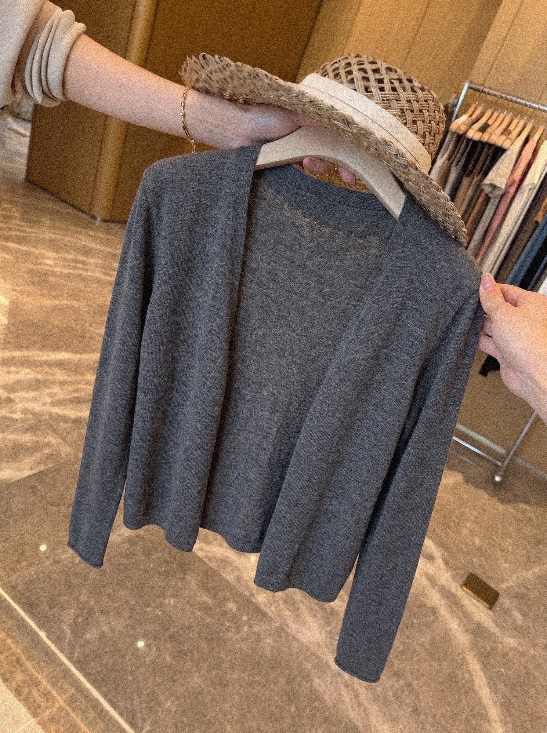 Women's Lightweight Knit Cardigan Sweater 2026 Relaxed Rolled-Edge Casual Top - Image 3