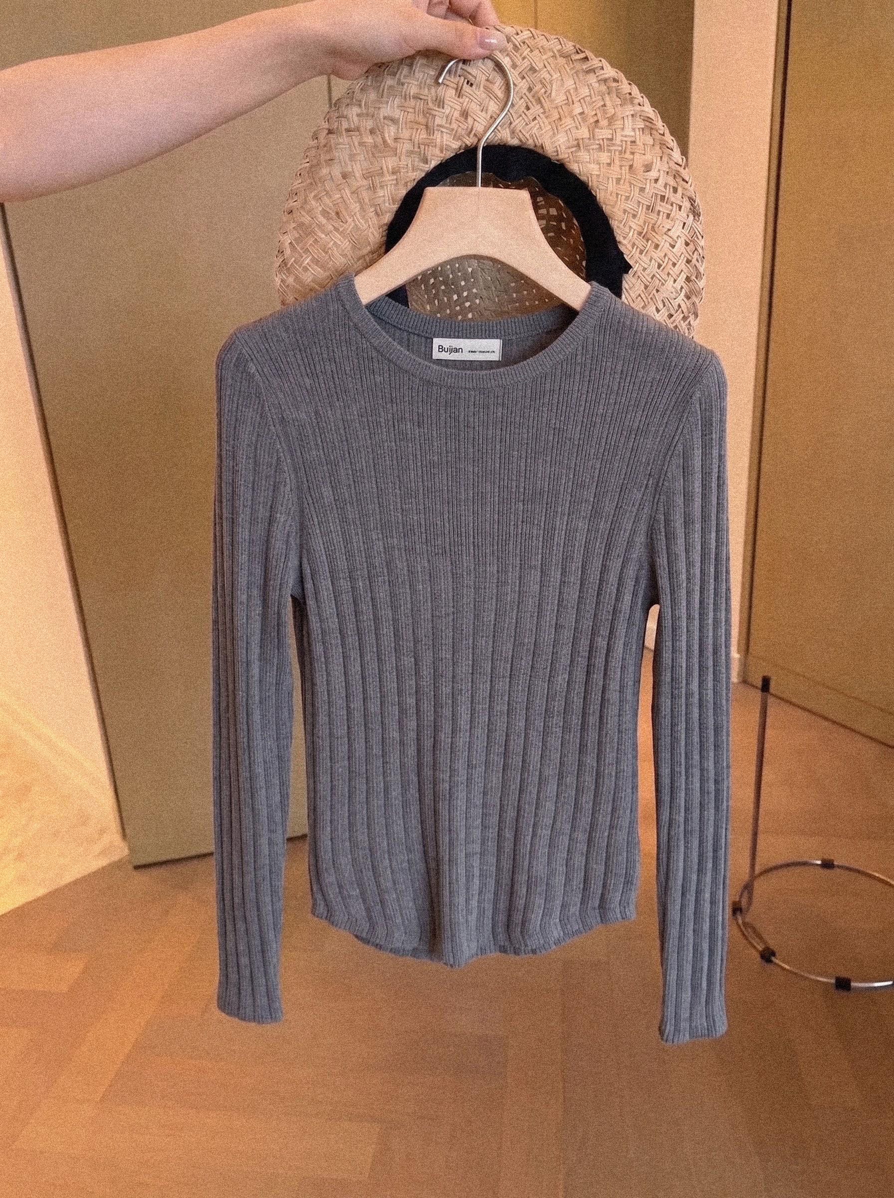 Women's Ribbed Knit Pullover Sweater Crew Neck Long Sleeve Lightweight Fall Top - Image 3