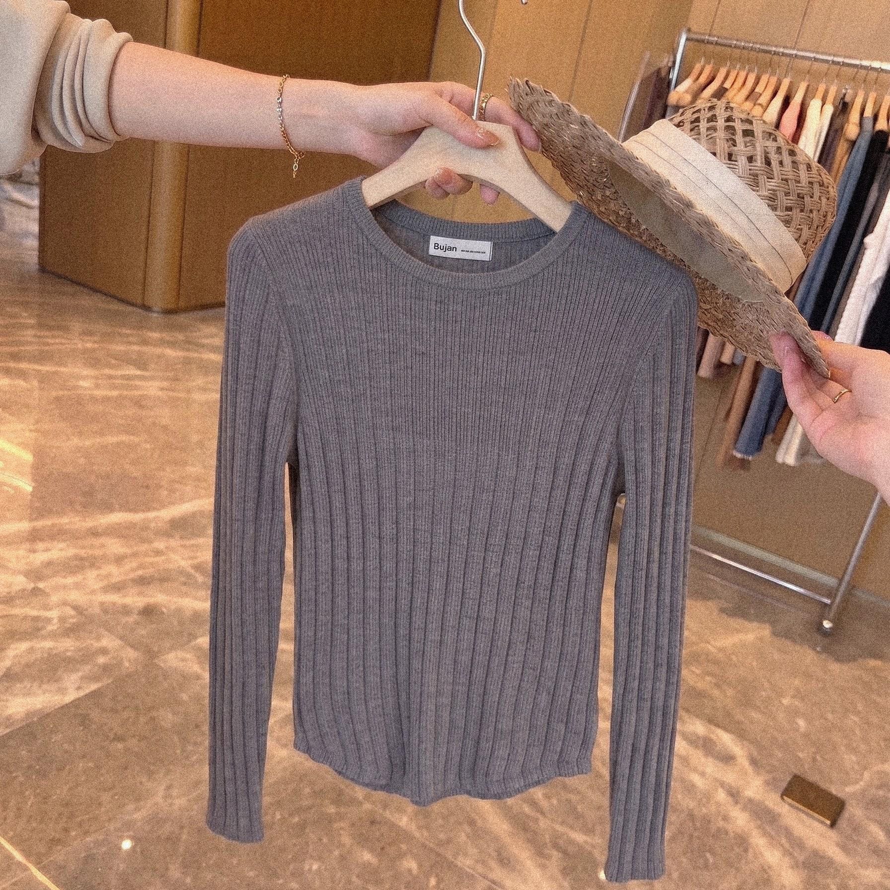 Women's Ribbed Knit Pullover Sweater Crew Neck Long Sleeve Lightweight Fall Top - Image 5