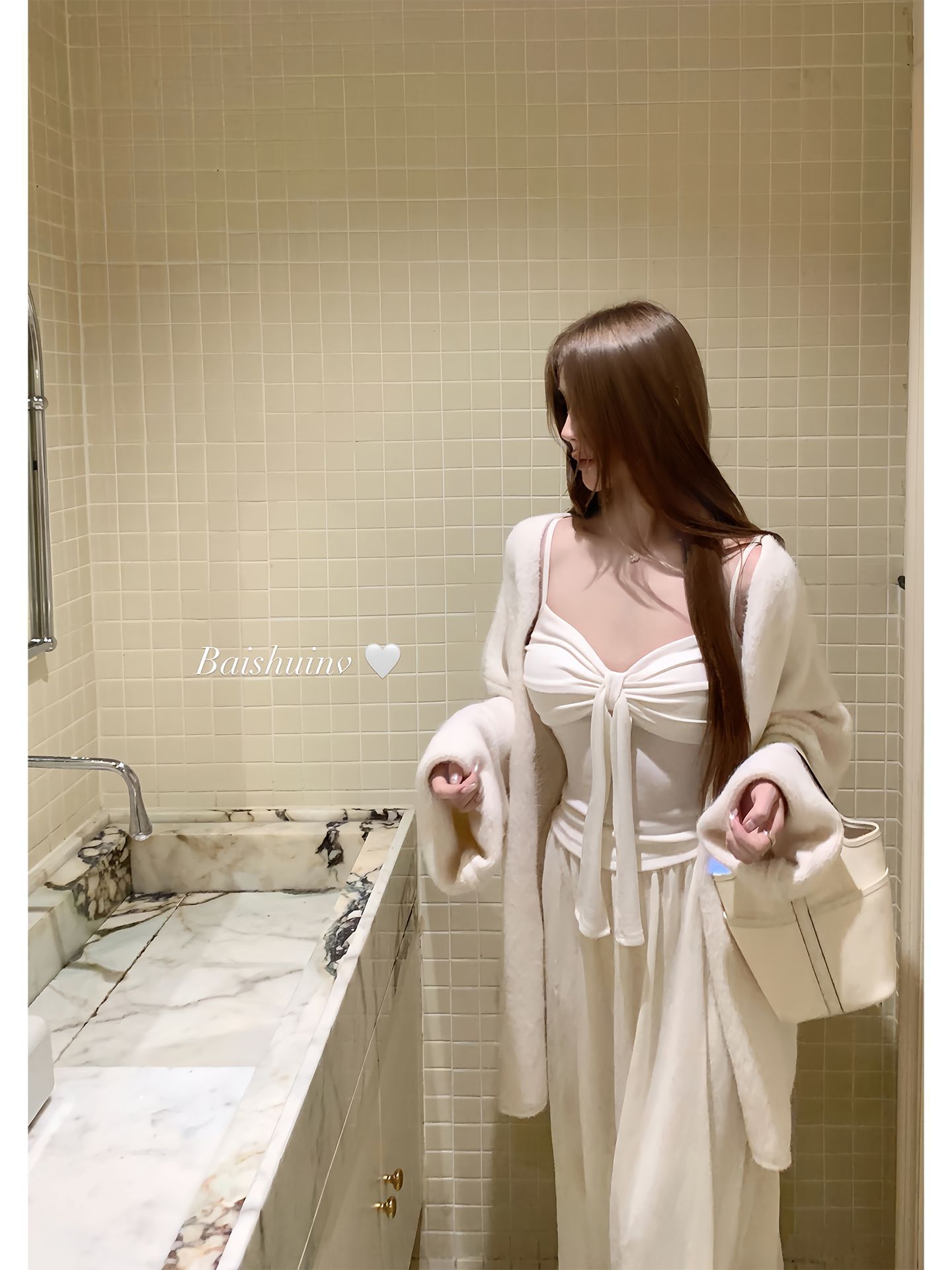Women's Two-Piece Ribbed Knit Crop Cami and Long Sleeve Top Set - Image 2